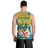 Malampa Fiji Day Men Tank Top 10 October Together We Grow Grunge Tapa Motifs