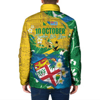 Malampa Fiji Day Padded Jacket 10 October Together We Grow Grunge Tapa Motifs