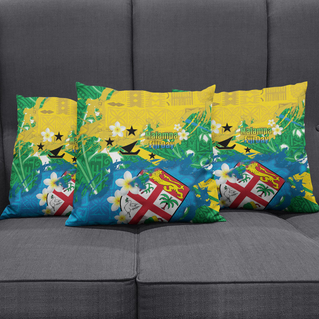 Malampa Fiji Day Pillow Cover 10 October Together We Grow Grunge Tapa Motifs