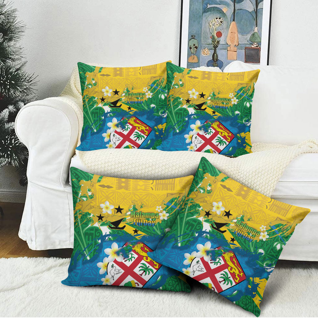 Malampa Fiji Day Pillow Cover 10 October Together We Grow Grunge Tapa Motifs