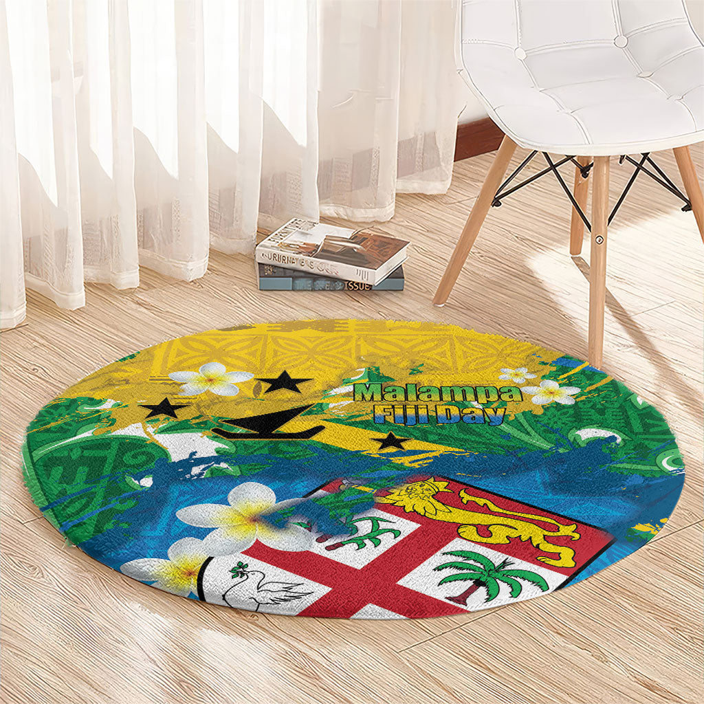 Malampa Fiji Day Round Carpet 10 October Together We Grow Grunge Tapa Motifs