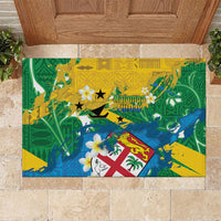 Malampa Fiji Day Rubber Doormat 10 October Together We Grow Grunge Tapa Motifs