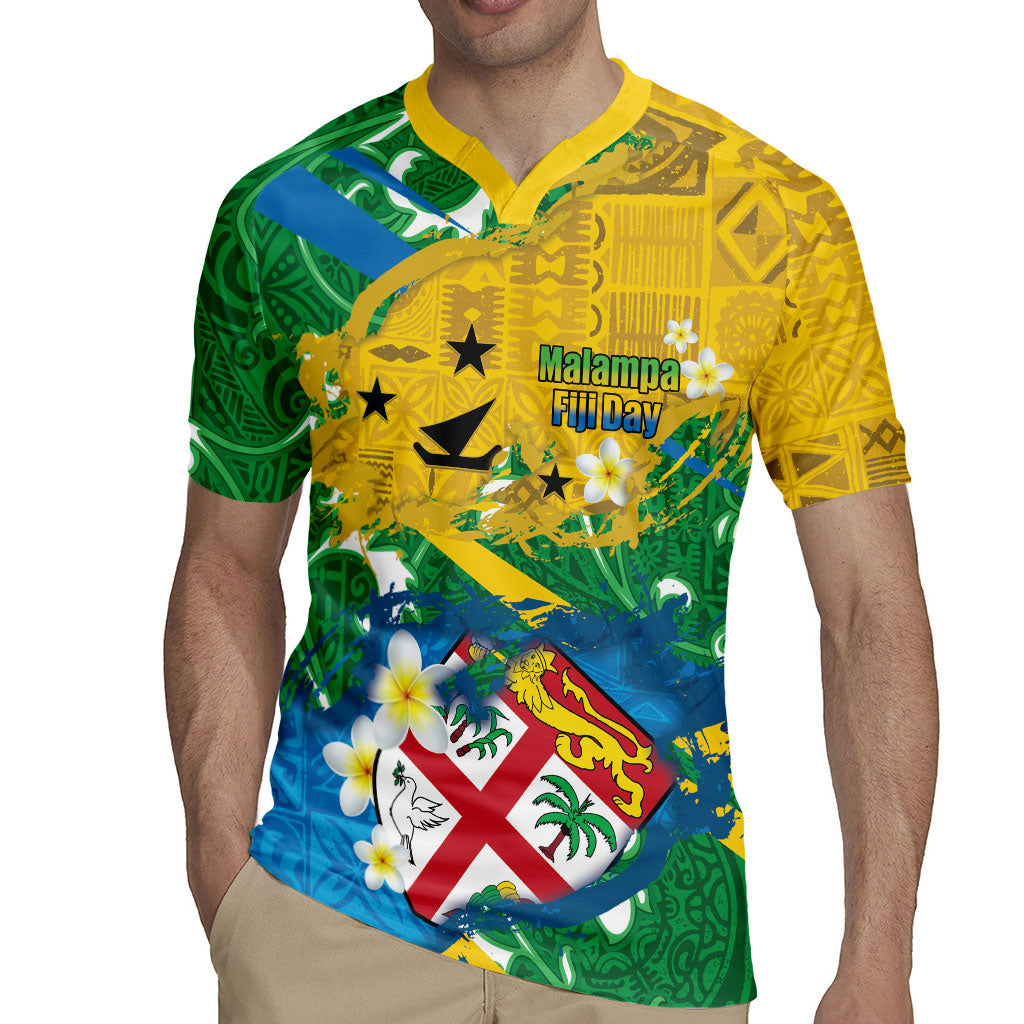 Malampa Fiji Day Rugby Jersey 10 October Together We Grow Grunge Tapa Motifs