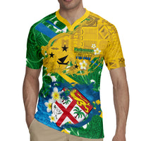 Malampa Fiji Day Rugby Jersey 10 October Together We Grow Grunge Tapa Motifs