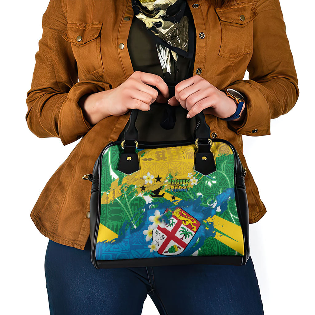 Malampa Fiji Day Shoulder Handbag 10 October Together We Grow Grunge Tapa Motifs
