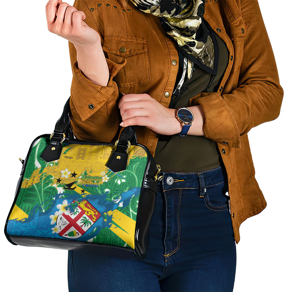 Malampa Fiji Day Shoulder Handbag 10 October Together We Grow Grunge Tapa Motifs