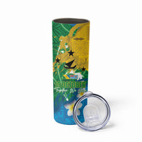 Malampa Fiji Day Skinny Tumbler 10 October Together We Grow Grunge Tapa Motifs