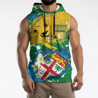 Malampa Fiji Day Sleeveless Hoodie 10 October Together We Grow Grunge Tapa Motifs