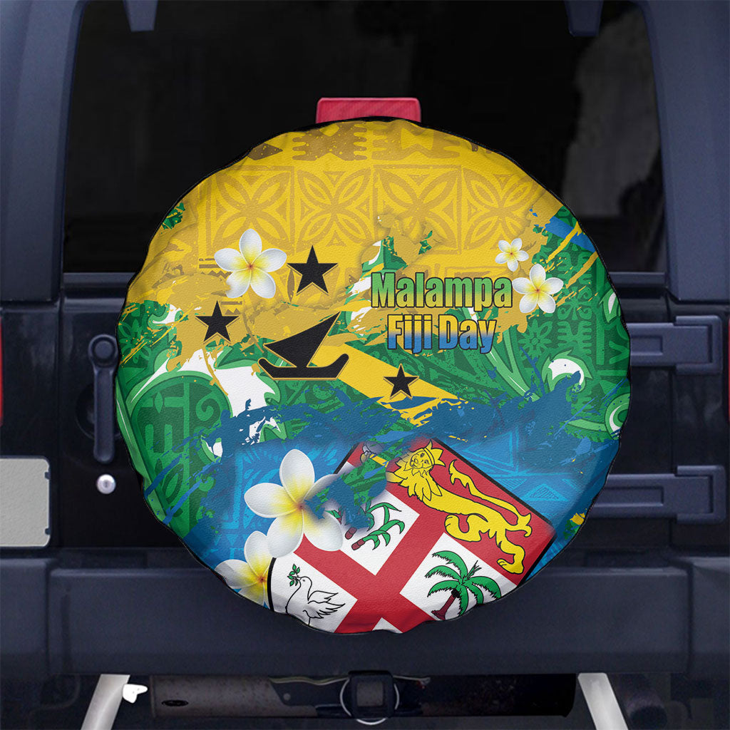 Malampa Fiji Day Spare Tire Cover 10 October Together We Grow Grunge Tapa Motifs