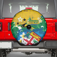 Malampa Fiji Day Spare Tire Cover 10 October Together We Grow Grunge Tapa Motifs