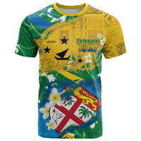 Malampa Fiji Day T Shirt 10 October Together We Grow Grunge Tapa Motifs