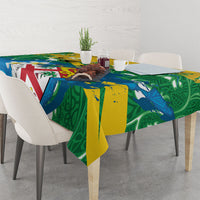 Malampa Fiji Day Tablecloth 10 October Together We Grow Grunge Tapa Motifs