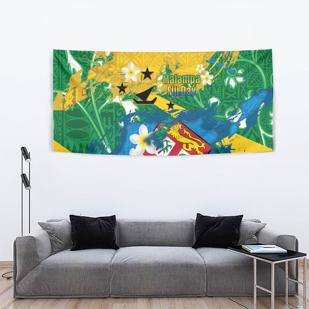 Malampa Fiji Day Tapestry 10 October Together We Grow Grunge Tapa Motifs