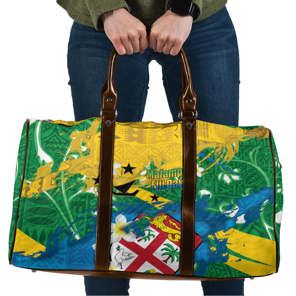 Malampa Fiji Day Travel Bag 10 October Together We Grow Grunge Tapa Motifs