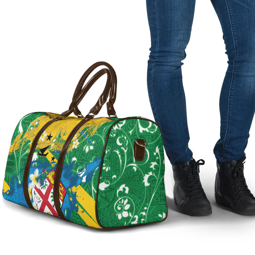 Malampa Fiji Day Travel Bag 10 October Together We Grow Grunge Tapa Motifs