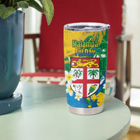 Malampa Fiji Day Tumbler Cup 10 October Together We Grow Grunge Tapa Motifs