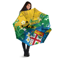Malampa Fiji Day Umbrella 10 October Together We Grow Grunge Tapa Motifs