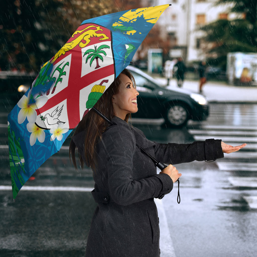 Malampa Fiji Day Umbrella 10 October Together We Grow Grunge Tapa Motifs