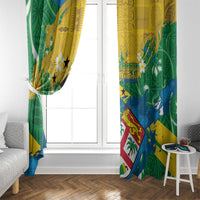 Malampa Fiji Day Window Curtain 10 October Together We Grow Grunge Tapa Motifs