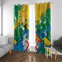 Malampa Fiji Day Window Curtain 10 October Together We Grow Grunge Tapa Motifs