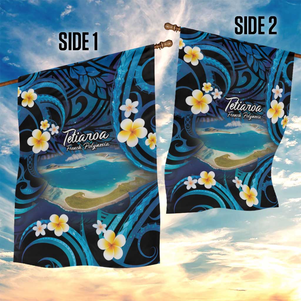 French Polynesia Tetiaroa Atoll Garden Flag Polynesian Curves Style