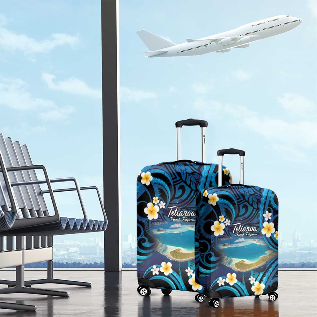 French Polynesia Tetiaroa Atoll Luggage Cover Polynesian Curves Style
