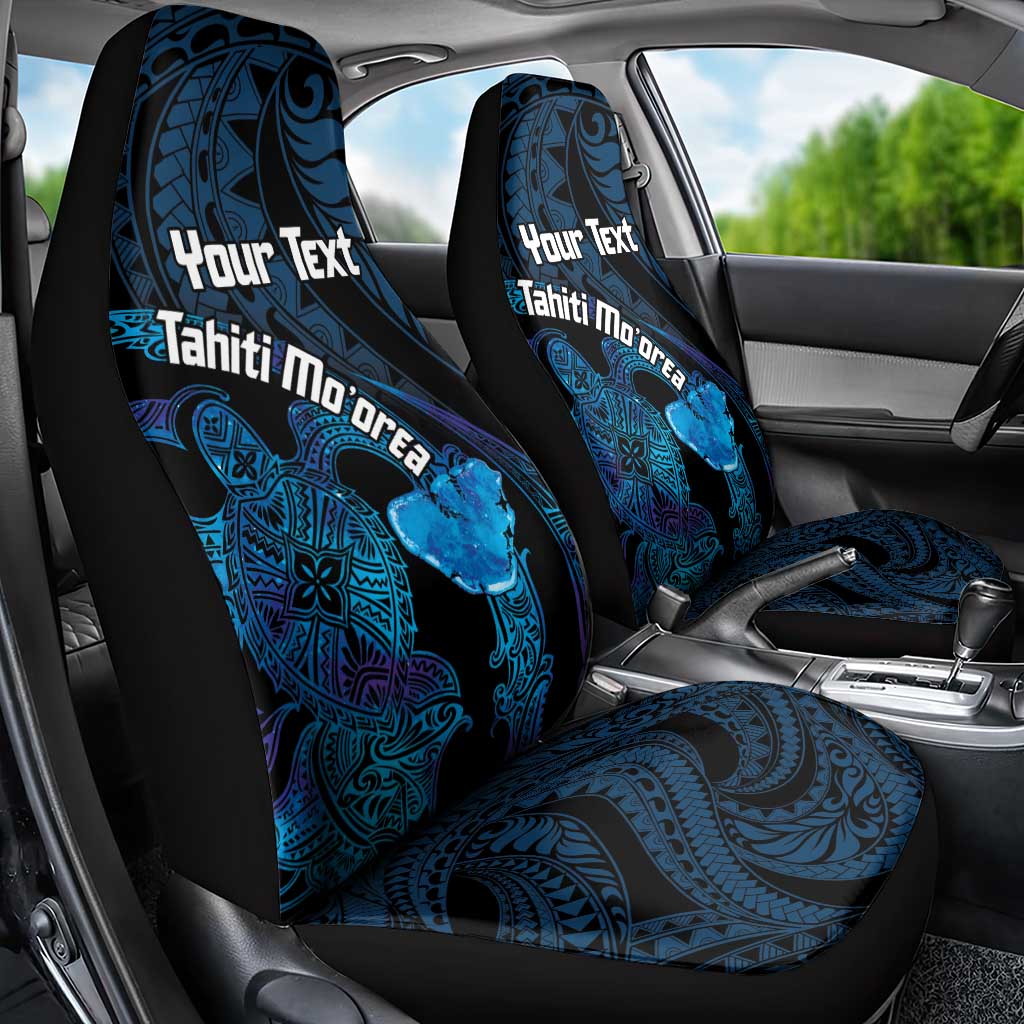 Personalised Tahiti Moorea Atoll Car Seat Cover Polynesian Sea Turtle