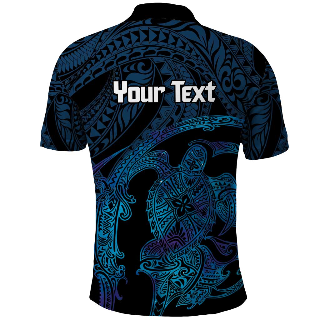 Personalised Tahiti Moorea Atoll Polo Shirt Polynesian Sea Turtle