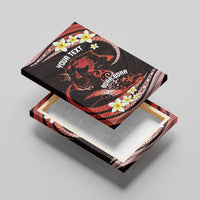 Personalised Tahiti Bora Bora Canvas Wall Art Manta Rays With Polynesian Plumeria