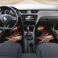 Personalised Tahiti Bora Bora Car Mats Manta Rays With Polynesian Plumeria