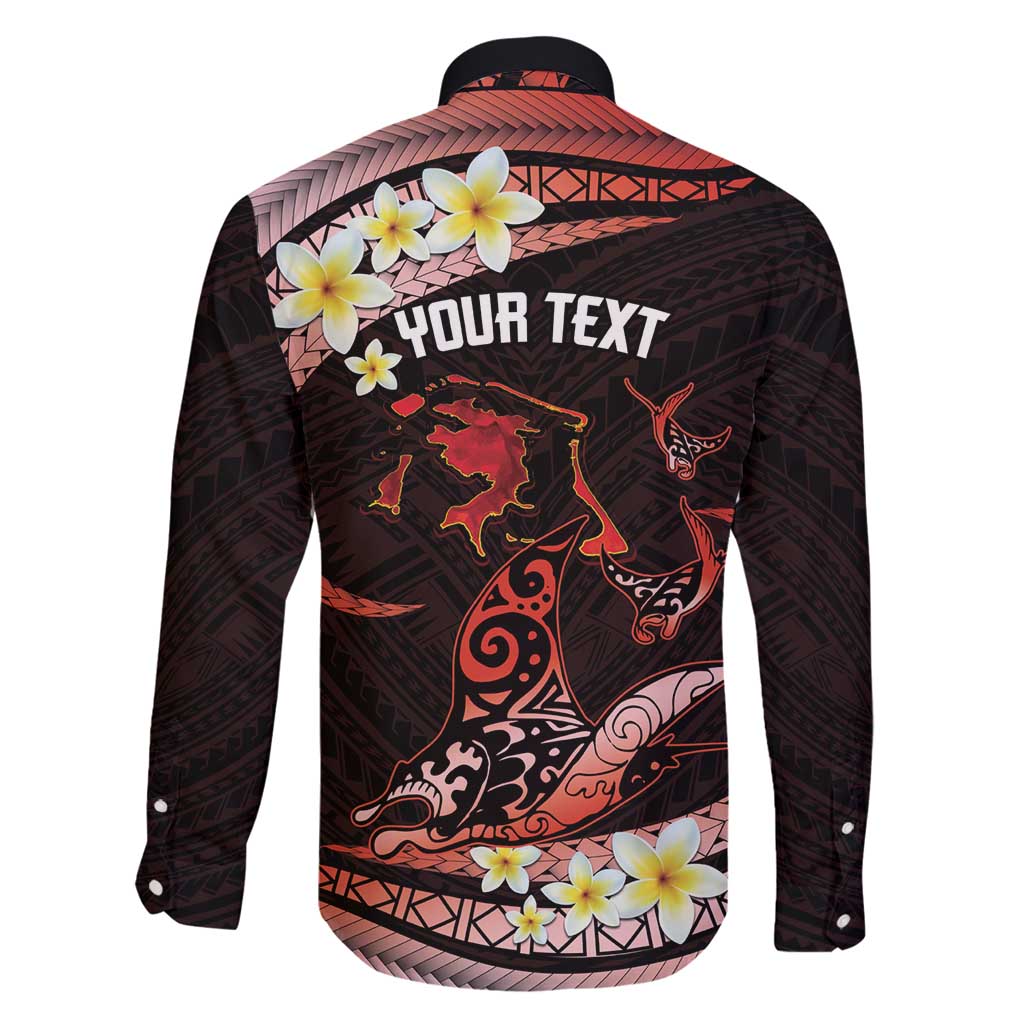 Personalised Tahiti Bora Bora Family Matching Puletasi and Hawaiian Shirt Manta Rays With Polynesian Plumeria