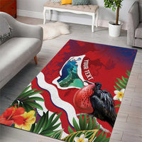 Personalised Kiribati Tarawa Atoll Area Rug Frigate Bird With Map Tropical Style