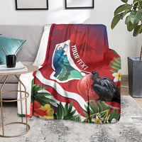 Personalised Kiribati Tarawa Atoll Blanket Frigate Bird With Map Tropical Style