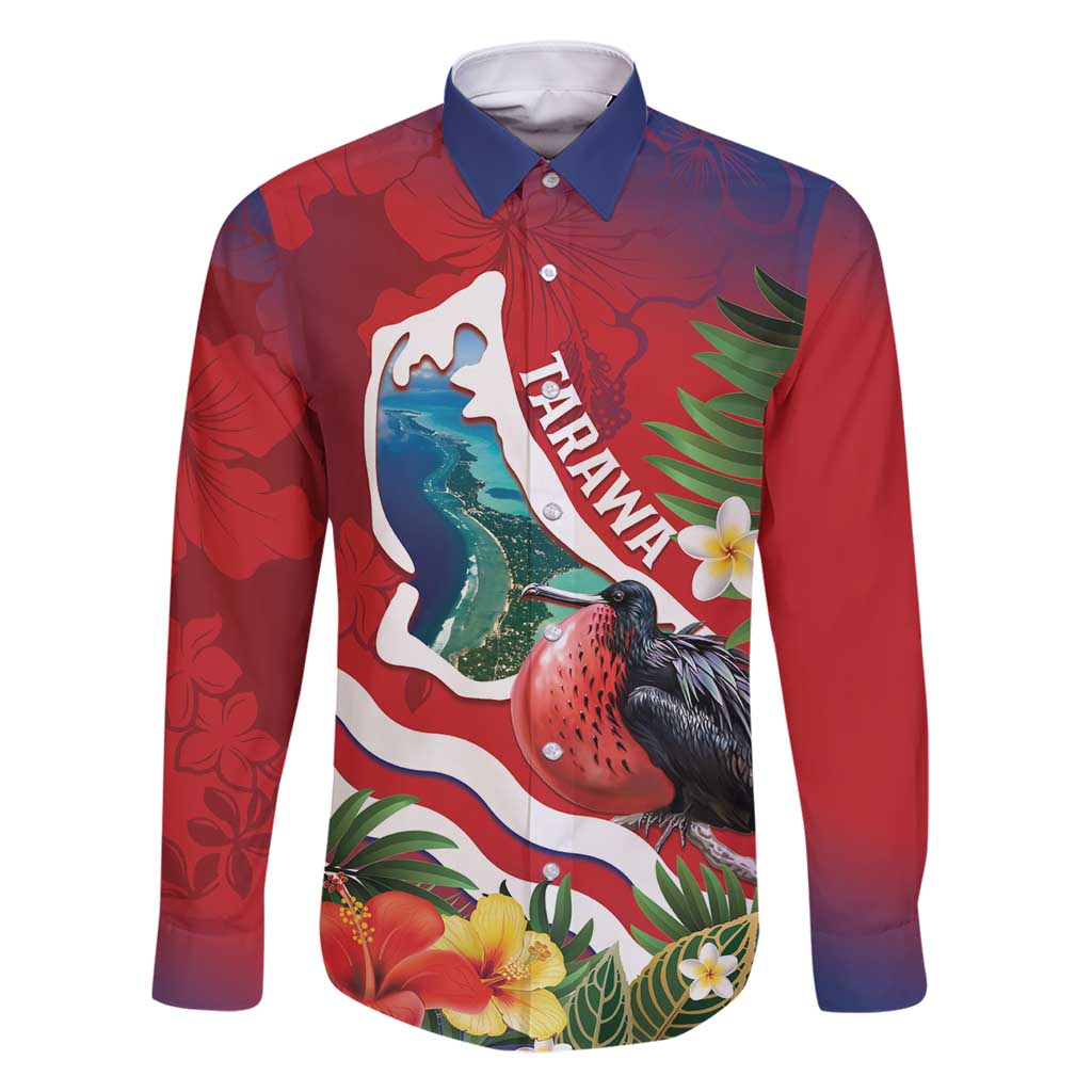 Personalised Kiribati Tarawa Atoll Family Matching Long Sleeve Bodycon Dress and Hawaiian Shirt Frigate Bird With Map Tropical Style