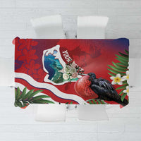 Personalised Kiribati Tarawa Atoll Tablecloth Frigate Bird With Map Tropical Style