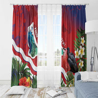 Personalised Kiribati Tarawa Atoll Window Curtain Frigate Bird With Map Tropical Style