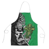 New Zealand and Ireland Rugby Custom Apron Maori Tiki Fern Irish Celtic Cross - Polynesian Pride