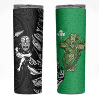 New Zealand and Ireland Rugby Skinny Tumbler Maori Tiki Fern Irish Celtic Cross - Polynesian Pride