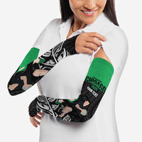 New Zealand and Ireland Rugby Custom Arm Sleeves Chicago 2025 Go All Black Shamrocks - Polynesian Pride