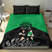 New Zealand and Ireland Rugby Bedding Set Chicago 2025 Go All Black Shamrocks - Polynesian Pride