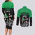 New Zealand and Ireland Rugby Custom Couples Matching Long Sleeve Bodycon Dress and Long Sleeve Button Shirt Chicago 2025 Go All Black Shamrocks - Polynesian Pride