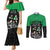 New Zealand and Ireland Rugby Custom Couples Matching Mermaid Dress and Long Sleeve Button Shirt Chicago 2025 Go All Black Shamrocks - Polynesian Pride
