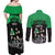 New Zealand and Ireland Rugby Custom Couples Matching Off Shoulder Maxi Dress and Long Sleeve Button Shirt Chicago 2025 Go All Black Shamrocks - Polynesian Pride