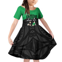 New Zealand and Ireland Rugby Custom Family Matching Off Shoulder Short Dress and Hawaiian Shirt Chicago 2025 Go All Black Shamrocks - Polynesian Pride