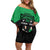New Zealand and Ireland Rugby Custom Off Shoulder Short Dress Chicago 2025 Go All Black Shamrocks - Polynesian Pride