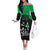 New Zealand and Ireland Rugby Custom Off The Shoulder Long Sleeve Dress Chicago 2025 Go All Black Shamrocks - Polynesian Pride