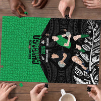 New Zealand and Ireland Rugby Puzzle Chicago 2025 Go All Black Shamrocks - Polynesian Pride
