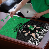 New Zealand and Ireland Rugby Puzzle Chicago 2025 Go All Black Shamrocks - Polynesian Pride