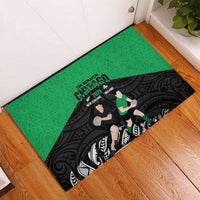 New Zealand and Ireland Rugby Rubber Doormat Chicago 2025 Go All Black Shamrocks - Polynesian Pride