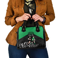 New Zealand and Ireland Rugby Shoulder Handbag Chicago 2025 Go All Black Shamrocks - Polynesian Pride
